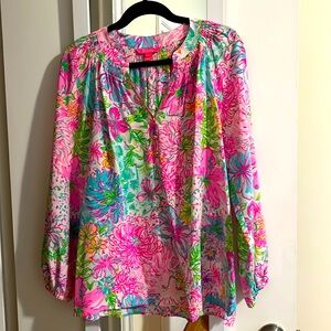 Lilly Pulitzer Elsa Silk Top - Size Large